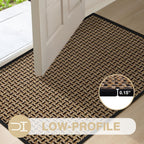 LEKEEPGO Door Mat Indoor Entrance 36"x59", Absorbent Indoor Door Mat Large, Non Slip Rubber Backing Inside Door Mats, Washable Floor Mat, Low-Profile Doormat for Front Door, Entryway, Entrance, Black