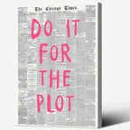 Liyark Retro Black And White Chicago Newspaper Poster Pink Trendy Preppy Apartment Art Motivational Affirmation Do It For The Plot Prints For Home Bedroom Living Room Wall Decor 24x36in Framed