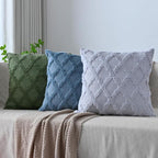 Set of 2 Soft Moroccan Throw Pillow Covers 18x18 Inch Plush Boho Decorative - Image 5