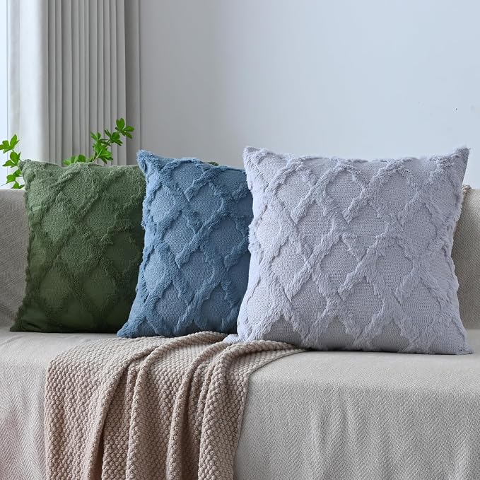 Set of 2 Soft Moroccan Throw Pillow Covers 22x22 Inch Plush Boho Decorative - Image 6