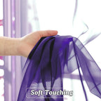 Purple Sheer Curtains 108 Inches Long, Light Filtering Semi Transparent - Image 4