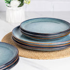 AmorArc Ceramic Dinnerware Sets,Handmade Reactive Glaze Stoneware Plates and Bowls Set,Highly Scratch Resistant | Dishwasher & Microwave Safe,Service for 8 Dishes Set (24pc)