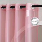 NICETOWN Soft Sheer Pink Curtains 96 inches Long - Image 2