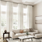 Cream Linen Curtains 137 Inches Long - Image 7