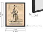 Poster Master Vintage Medieval Poster - Retro Illustration Print - Gift for Friend - Plague Doctor, Pandemic Mask, Physician, Black Death - Wall Decor for Home, Living Room, 16x20 Black Framed