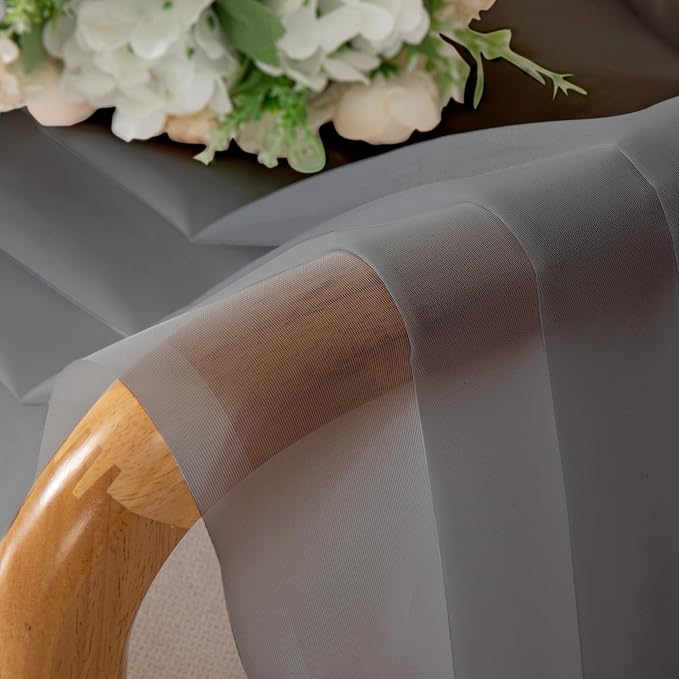 Chyhomenyc Sheer Window Curtains Tier 2 Pieces Set, 36 inch Length, Short - Image 5