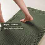 RESARE Waffle Bath Mat for Bathroom, Non Slip Bathroom Rugs 20"x32" Green | - Image 3