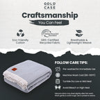 Gold Case Throw Blanket for Bed – 100% Recycled Turkish Cotton Bed Blanket – Decorative Throw Cotton Blankets for Living Room & Bedroom – Woven Twin Blankets - 71x90 - Elegant Grey