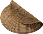 AHHFSMEI Round Braided Placemats Set of 6 Round Table Mats for Dining Tables Natural Woven Heat Resistant Place mats 15 Inch (Brown)