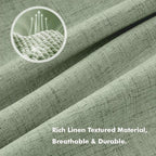 MIULEE 100% Blackout Linen Curtains 42 x 108 Inch Sage Green 2 Panel | Thermal - Image 3