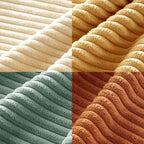 MIULEE Soft Corduroy Decorative Throw Pillow Covers Orange Teal 18x18 | Set of 4 - Image 2