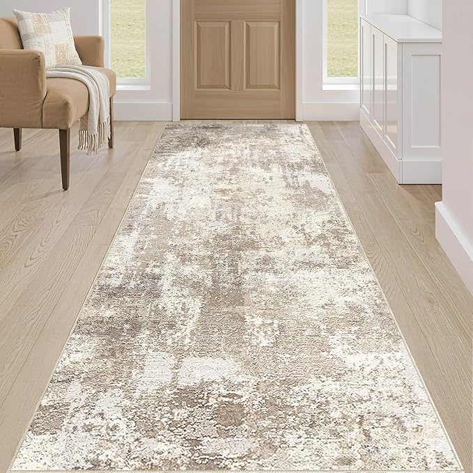 LOONGRUG Runner Rug 2x6 Washable Non-Slip Kitchen Neutral Modern Rug | Abstract - Image 4