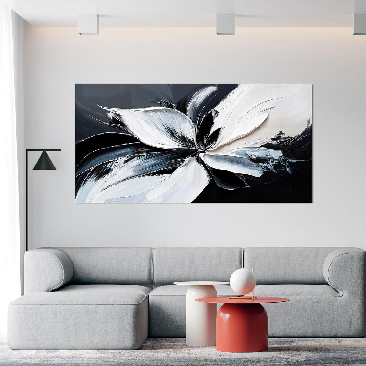 Canvas Abstract Wall Art Decor Modern Minimalist Wall Art Black and White Wall Art Prints Abstract Canvas Art Wall Decor Wall Art Pictures for Living Room Artwork for Walls Home Room Decor 20" X 40"