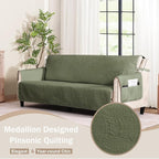 Green Recliner TV Chair Covers, Quilted Décor Water-Repellent Medium Lazy Boy - Image 9