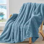 BEDELITE Ribbed Fleece Throw Blanket by BEDELITE
