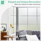 DOWELL Window Privacy Film, Frosted Glass Window Film, Static Cling Non-Adhesive Glass Clings, Sun Blocking Opaque Coverings, Reusable Door Stickers for Bathroom Home Office, Pure, 17.5" x 78.7"