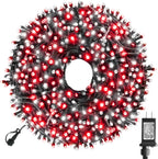 XTF2015 Christmas String Lights, 105ft 300 LED Christmas Lights 8 Modes Memory Function & Timer- UL Certified - Outdoor Indoor Christma s Fairy Lights for Tree, Garden, Party, Wedding(Red + White)
