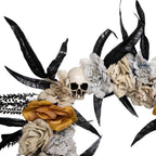 Skulls with Roses Halloween Foliage Wreath - 14" - Unlit