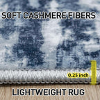 6x9 Area Rugs for Living Room: Washable Abstract Blue Grey Badroom Carpet | - Image 4