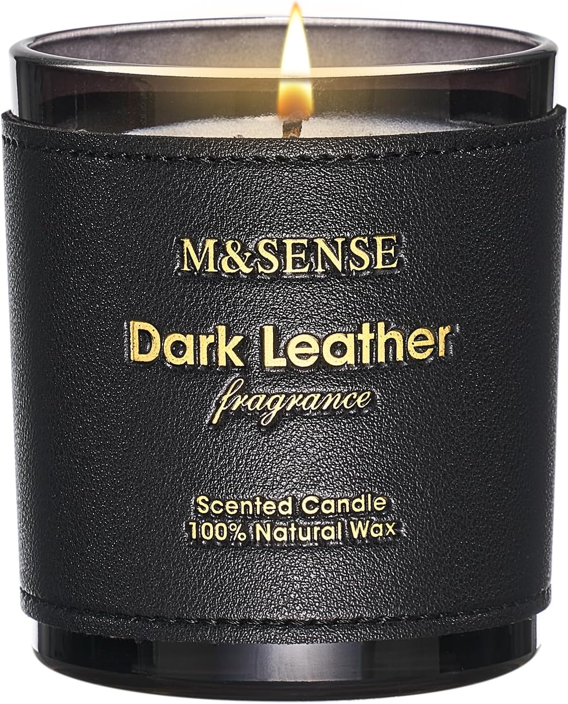 M&SENSE Tobacco Leather Berries Scented Candles, Heavy Scented Candles,Vegan Soy Wax,10oz 42-Hour Long Burning Time,Relax Home Fragrance, Cozy Romance Fancy Gifts for Man Dad in Living Rooms Bedroom