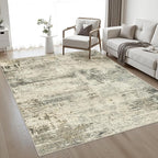 5x7 Area Rug Living Room: Modern Washable Soft Carpet Ash Brown | by FXRHLP