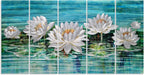 Yihui Arts Lotus Metal Wall Art, Green and Silver Flower Artwork, Hand Grind Aluminum Sculpture for Home Decor