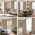 Joydeco Thick Linen Pinch Pleated Curtains 84 Inch Long 2 Panel Set - Image 7