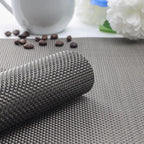 Myir JUN Placemats Set of 8, Vinyl Woven Placemats Place Mats Indoor Set of 8 Washable Table Mats Non-Slip Place mats for Dining Table (Dark Brown, Set of 8)