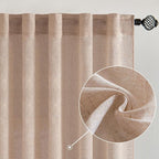 MIULEE Natural Beige Linen Curtains 52x108 Inch - Image 2