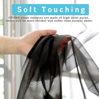 2 Panels Sheer Black Curtains 54 Inches Length Window Treatment - Image 2