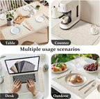 FROMHEART Faux Leather Placemats Set of 4–Waterproof,Heat/Oil Stain-Resistant PU Table Mat–Reversible,Non-Slip,Easy to Clean Place Mats for Kitchen,Dining,Indoor/Outdoor,(Beige,11.8" x 17")