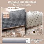 Amdrebio Beige Tan Furry Area Rug 4x6 - Image 6