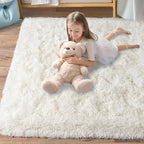 Pionblank Large Rug for Living Room 6x9, Modern Shag Area Rug, Cream White | - Image 7