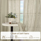 Oatmeal Sheer Linen Curtains 84 Inch Long - Image 9