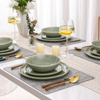 AmorArc Ceramic Dinnerware Sets,Handmade Reactive Glaze Stoneware Plates and Bowls Set,Highly Scratch Resistant | Dishwasher & Microwave Safe Dishes Set,Service for 8 (24pc)