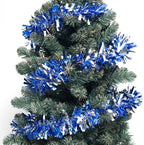 Anderson's Blue & Silver Metallic Tinsel Twist for Trailer Or Golf Cart, 4 inches Wide x 25 ft Long, Christmas, Birthday, Patriotic, Graduation and Holiday Garland Decor for Parties and Parades