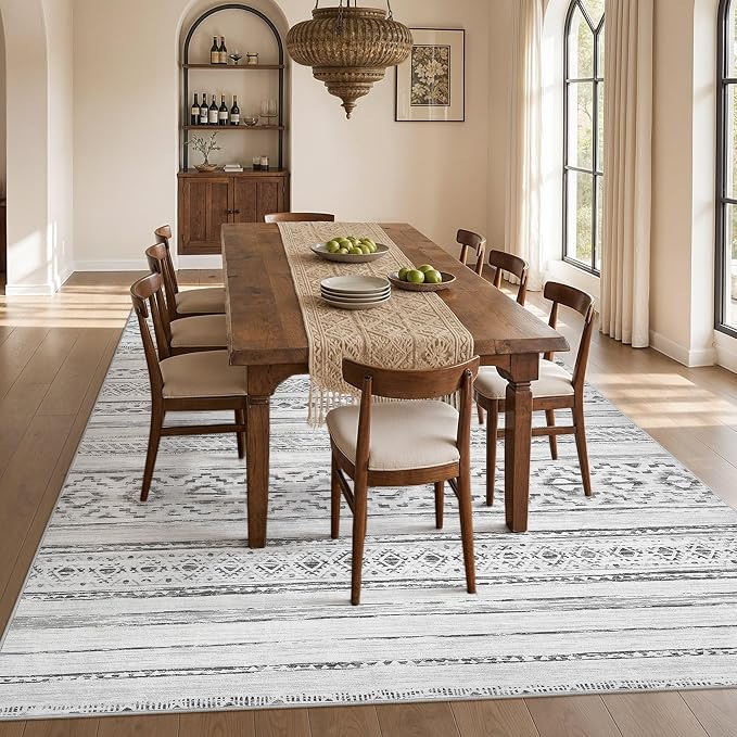 cotiled Boho 5x7 Area Rugs for Living Room: Soft Moroccan Washable Rug | Solve - Image 7