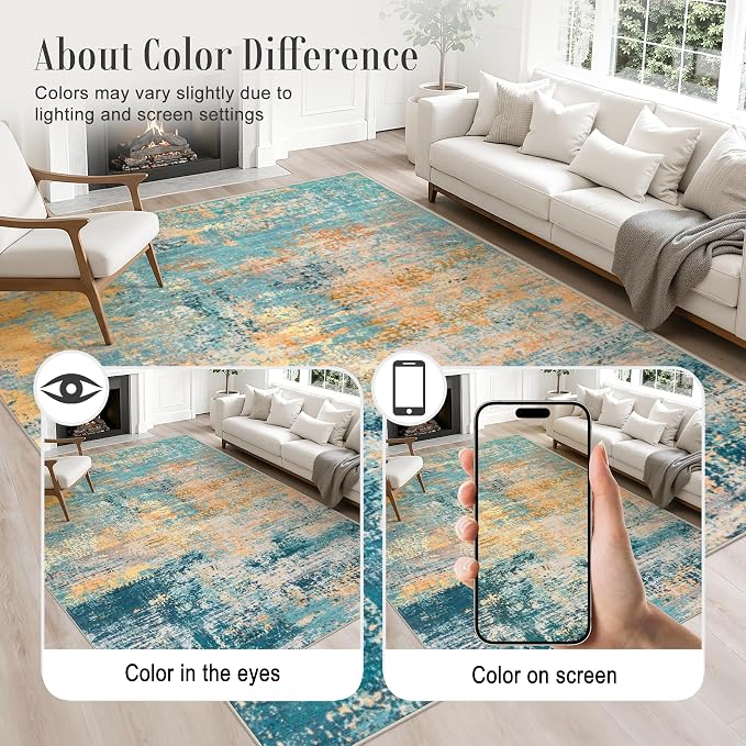 2x5 Washable Runner Rug：Modern Abstract Soft Carpet Rosy Haze | - Image 4