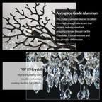 Modern Black Crystal Tree Branch Chandelier,14-Light 40" Black K9 Crystal Chandeliers for Living Room, Round Chandelier for Dining Room,High Ceiling,Kitchen Island,Foyer,Staircase