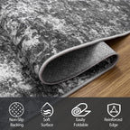5x7 Area Rugs for Living Room Washable Bedroom Dining Room Black Grey | Modern - Image 4