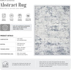 Round Area Rug Living Room: 5 ft Modern Washable Indoor Carpet | - Image 3