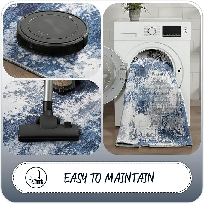 Blue Rug Runners for Hallways Kitchen Non Slip Washable 2x6 Entryway Runner Rugs - Image 6