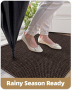 Color&Geometry Front Door Mat Indoor 21"x31", Rugs for Entryway Non Slip Washable Absorbent Low-Profile Inside, Entry Rug Door Mat Indoor Entrance, Brown (Fold)