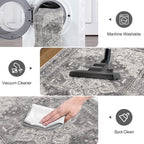 Yamaziot Washable Runner Rug, 2x5 Non-Slip Boho Vintage Hallway Kitchen Rug | - Image 5