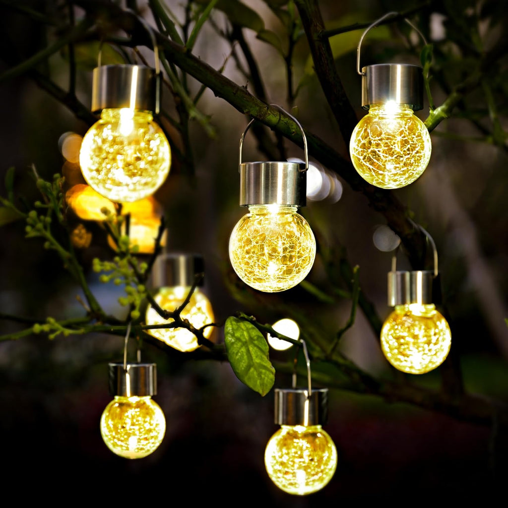 SOLPEX 12 Pack Hanging Solar Lights Outdoor,Solar Outdoor Lights Decorative, Solar Powered Waterproof Light, Hanging Globe Light for Garden, Yard, Patio, Lawn, Flower Bed(Warm White)