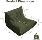 Bean Bag Chair, Oversized Bean Bag Chair for living Room, Fireside Chair for adults with Memory Foam Filled, Big Accent Sofa Lounge Floor Sofa for Gaming, Reading, Relax, No Assembly Required. (Green)