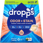 Dropps Odor & Stain Biobased Power Laundry Detergent Pods, Orange Blossom (64 Pods) - HE Compatible Laundry Pods for Fresh Clothes – Laundry Soap Supplies & Recyclable Paperboard Packaging