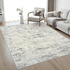 5x7 Area Rug Living Room: Modern Washable Indoor Soft Carpet Gray | by FXRHLP