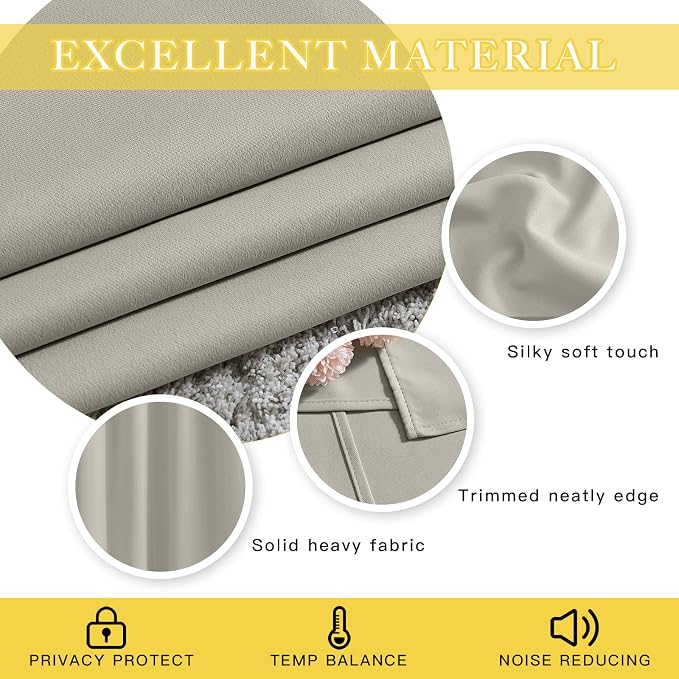 NICETOWN Sliding Door Curtain 108 inches Long, Grommet Privacy Room Darkening - Image 5