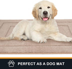 PURRUGS Dirt Trapping Door Mat 34" x 59", Non-Slip/Skid Machine Washable Entryway Area Rug, Dog Doormat, Super Absorbent Welcome Mat for Muddy Wet Shoes and Paws, Beige